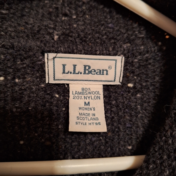 L.L Bean Lambswool Blend Cardigan Sweater made in Scotland Colorblock Medium - Picture 2 of 5